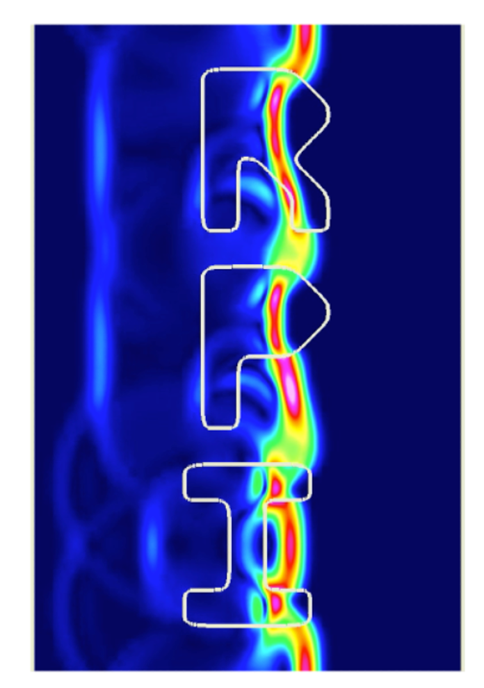 Electromagnetic pulses through dispersive metal letters