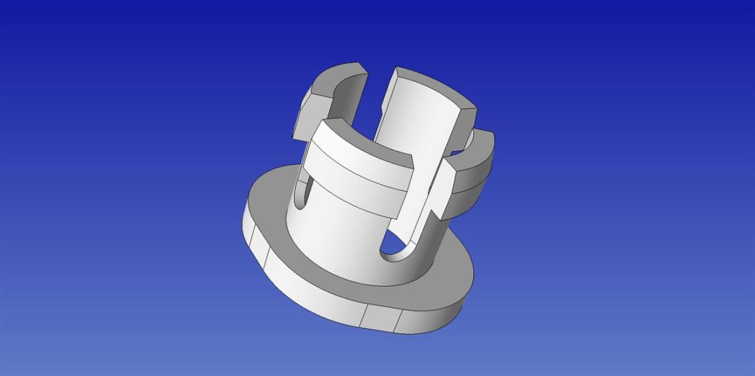 Example of ML driven hex meshing - Original retainer model