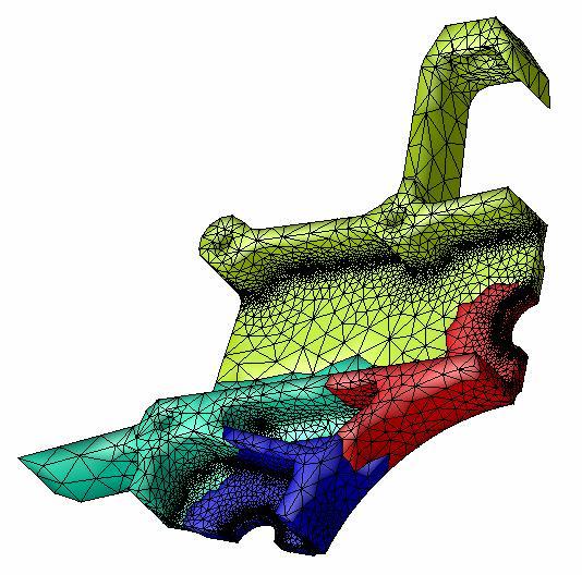 Mesh partitioned for parallel calculations